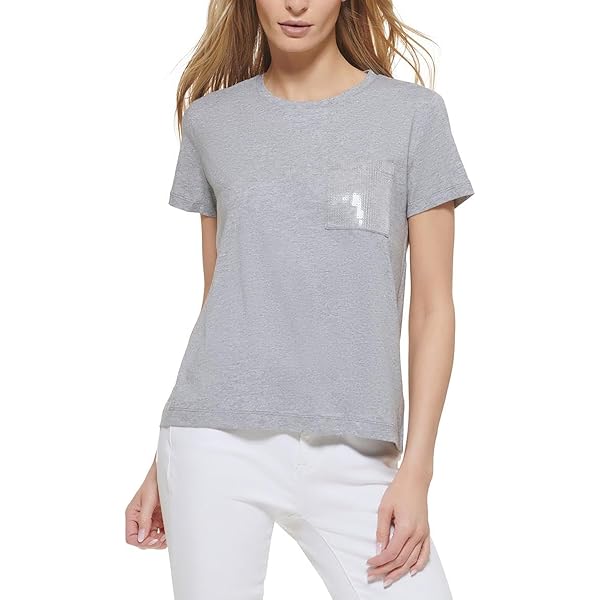 Vince Women's Neppy Stripe Short Sleeve Shrunken Crew, Pale Bay